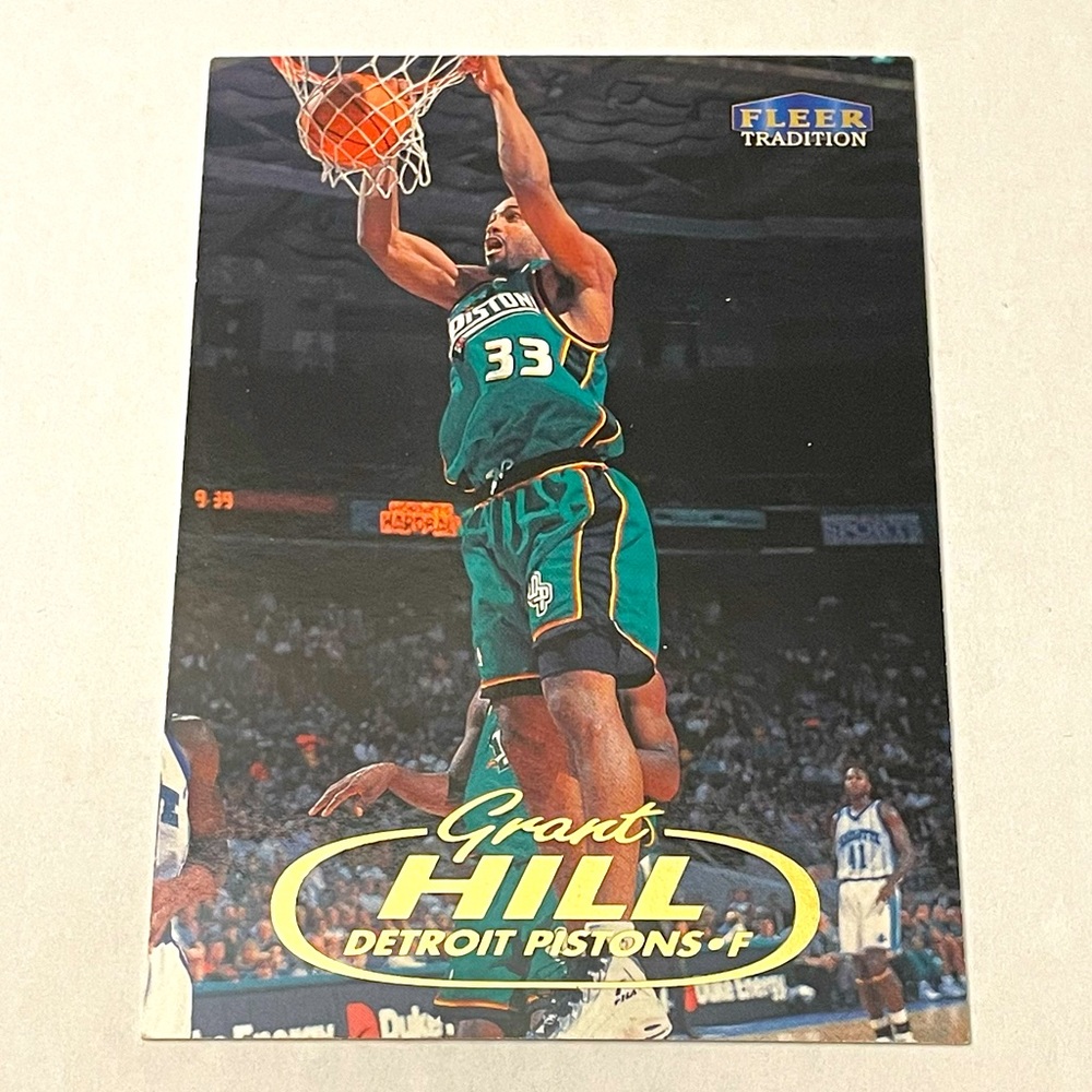 1998-99 GRANT HILL FLEER Detroit Pistons Basketball Card #33 Jersey Match